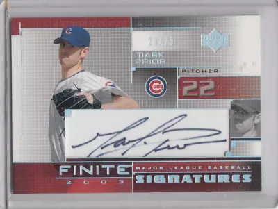 2003 Upper Deck Finite Signatures MARK PRIOR Auto /75 Cubs • $11.99