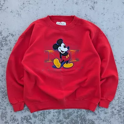 Vintage 90s Mickey Mouse Disney Sweatshirt Crewneck Medium Large Made In USA • $23