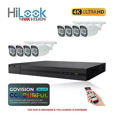 Hikvision Ip Poe Audio Cctv System 2k Nvr 4k 5mp Network Security Camera Mic Kit • £129.68