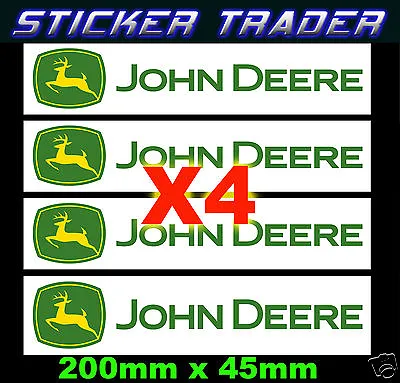 $12.99 • Buy John Deere Stickers X4 200mm Heavy Machinery Truck Dozer Tractor Grader Trailer