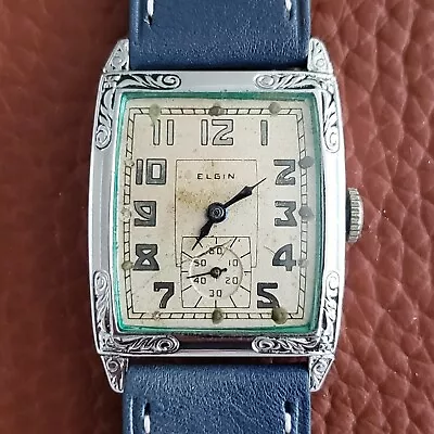 1929 Elgin Model 673 Men's Vintage Watch Grade 430 For Parts/Repair (Ticks) • $185