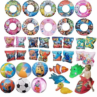 £3.29 • Buy Kids Boys Girls Inflatable Swim Rings Arm Bands Beach Ball Toys Armbands 