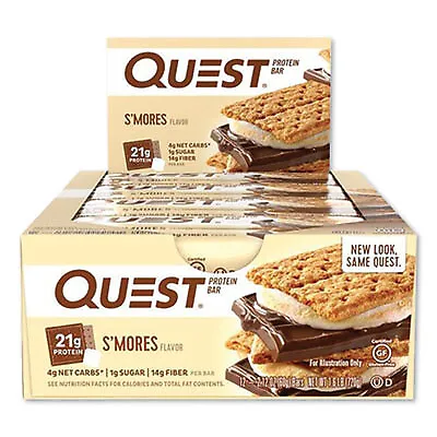 Quest Protein Bars S'mores 2.12 Oz Bar 12 Bars/box QUN00123 QUEST NUTRITION • £48.04