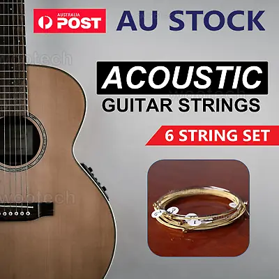 $8.95 • Buy Acoustic Music Brass Guitar Strings Steel Core Premium Light Universal 6 Pcs AU