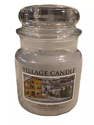 VILLAGE CANDLE ASPEN HOLIDAY 2 WICK SCENTED JAR CANDLE 16 Oz. 105 Hours Burn NEW • $22.90