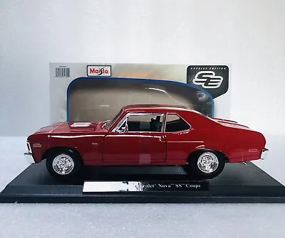 1/18 Maisto 1970 Chevrolet Nova SS Coupe Red Diecast Special Edition • $31.95