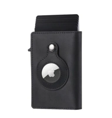 $32.53 • Buy Mens Smart Leather Wallet With Apple Air Tag Holder | Brand New Black Edition