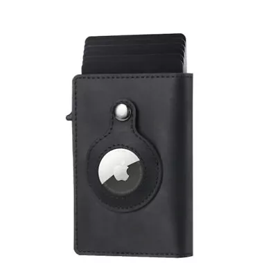 $54.99 • Buy Mens Smart Leather Wallet With Apple Air Tag Holder | Brand New Black Edition
