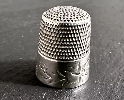 Vintage Sterling Silver Engraved Thimble Size 12 • $24
