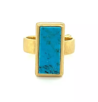 H.Stern Turquoise Diamond 18k Yellow Gold Long Top Ring • $3100