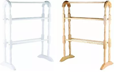 £41.90 • Buy Free Standing Wooden Towel Rail Bathroom Storage Holder Cloth Hanging Stand Rack