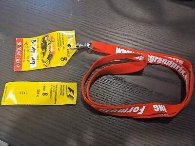 Formula One F1 Lanyard Neck Strap 2007 Spa Belgium Gran Prix W Gold Sec Ticket • $16.50