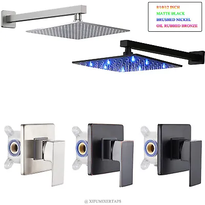 $60.50 • Buy Wall Mounted Shower Faucet Set Rainfall Shower Head Combo With Mixer Valve Kit