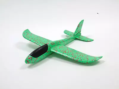 Mini Chuck Glider Free Flight Foam Hand Launch Plane Green/Red 485mm Wingspan • £6.99