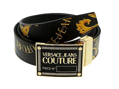 Versace Jeans Couture Black/Gold Signature Plate  Buckle Baroque Reversible • $139.99