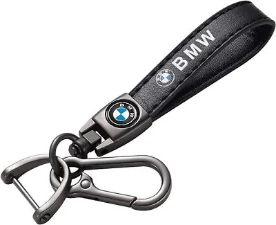BMW Keychain Lanyard Key Chain W Leather Zink Alloy Metal Ships Fast • $13.88