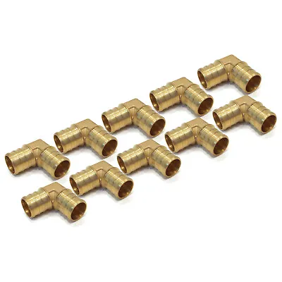 (10) New 3/4  X 3/4  PEX 90 DEGREE BRASS ELBOWS Fitting Barbed Coupler LEAD FREE • $14.99