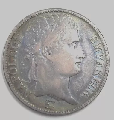 France 1811 Silver 5 Francs Au Original Napoleon Nice Toning • $61