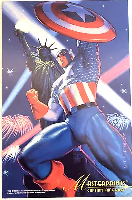 Masterprints Captain America. Marvel/fleer Group. 6.5'' X 10'' Promo Card. Vf/nm • £4.49