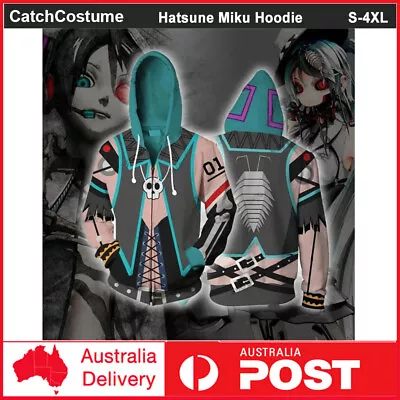 Hatsune Miku Shiie Hoodie Jumper Cosplay Costume 3D Printed Zipper Sweatshirt • $24.93