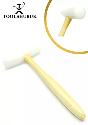 4-3/4  Long Dome & Wedge Head Jewelry Metal Forming Nylon Hammer Plastic Mallet • £9.99