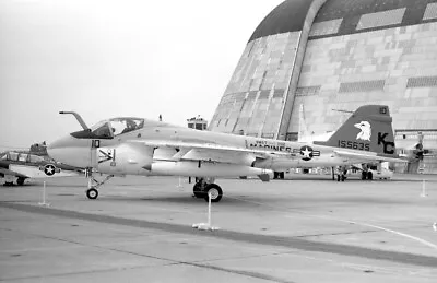 VMAT(AW)-202 USMC A-6E Intruder 155635 '10/KC' At Moffett NAS - B&W Neg_9435 • $1.87