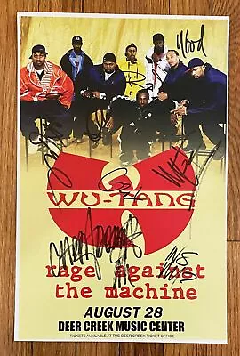 WU TANG CLAN Group 8 Members Signed 11x17 Poster W/ Method Man RZA GZA JSA  • $899