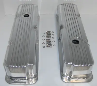 Ford FE Finned Fabricated Aluminum Tall Valve Covers BBF 332 352 390 427 428 • $124.95