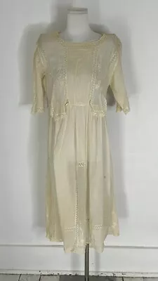 Antique Cotton Gauze Titanic Era Summer Dress   • $120