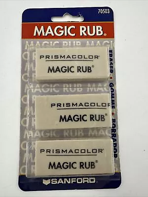 Vintage Sanford Magic Rub 1954 Pencil Eraser 1999 Three Pack • $9.66