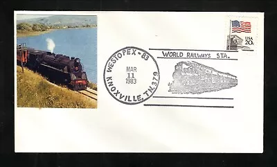 Steam Locomotive--1983 Cacheted Cover--Pictorial Hand Cancel--Knoxville TN • $1.77