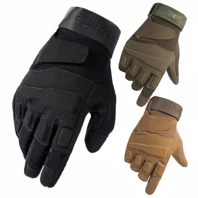 Motorcycle Motorbike Tactical Full Finger Gloves Racing Riding Motocross Driving • £12.99