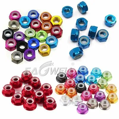 20PCS M2/M3/M4/M5/M6 Nylon Insert Self-Lock Nuts Hex Lock Nut CNC Aluminum Nuts • $9.46