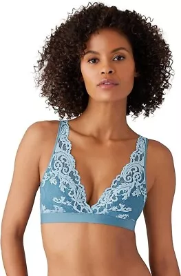 Wacoal  Small #810322 Instant Icon Soft Cup Wire Free Bra Blue / Angel Nwt $42 • $32.99