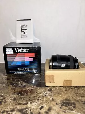 VIVITAR 100mm F3.5 For Minolta AF Excellent Cond. W/ Matched Macro Adapter M/AF • $79.99