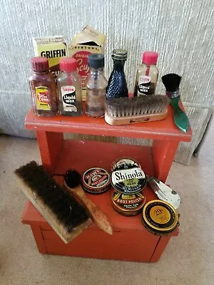 Vintage Lot Shoe Polish & Brushes Scuffy Griffin Kiwi Shinola Esquire Disney • $31.99