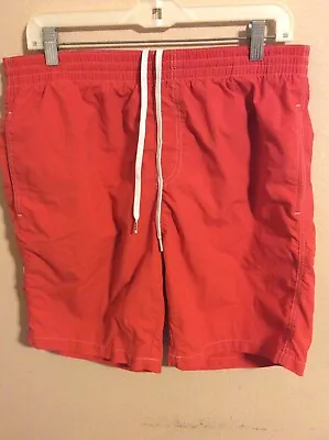Men's Vintage Lacoste Swim Trunks Board Shorts Size Large L Red Leg Logo • $23.05