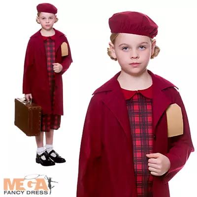 £10.99 • Buy Girls WW2 Kids Historical World Book Day Wartime 40s Fancy Dress Costume Outfit 