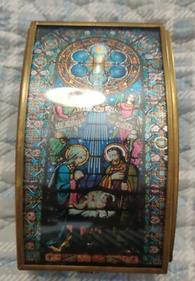 Via Vermont Leaded Glass Trinket Box Nativity Scene Made In Mexico 3 X5.5  • $24.95