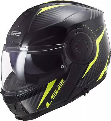 LS2 Helmets Horizon Skid Modular Helmet SunShield Black Hi-Vis Yellow  XS NEW • $69.95