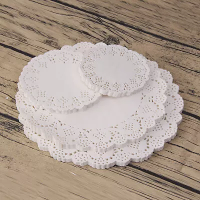 Round Mat Paper Doily Lace Brim Cupcake For Fried Food Dessert Wedding • $18.16