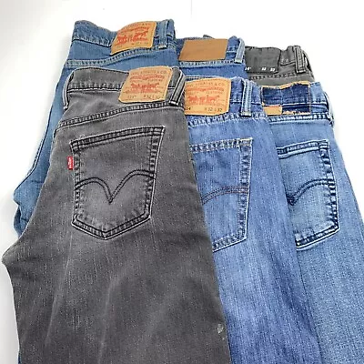 Lot Of 6 Levi's 514 Slim Straight Blue/Gray Jeans Men's Size 32x32 • $89.99