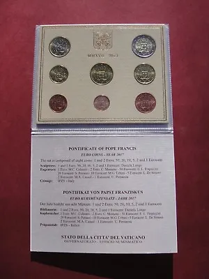 Official Rare Vatican Set Of 8 Coins Euro 2017 Pope Francis • $220