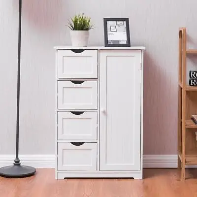 $94.98 • Buy 4 Drawer Dresser Shelf Cabinet Storage Home Bedroom Furniture White