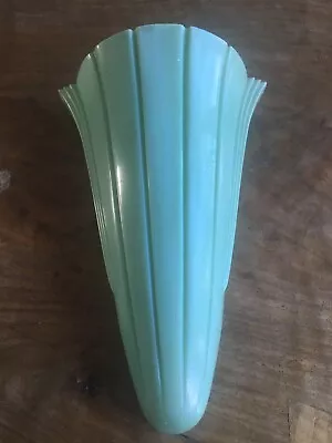 £2.99 • Buy Art Deco Wall Vase, Green Plastic 