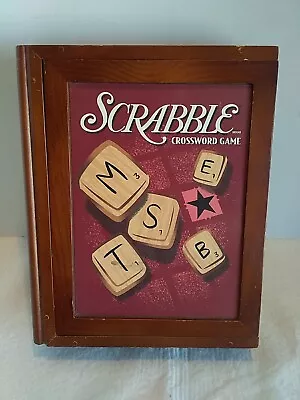 SCRABBLE Vintage Game Collection WOODEN Bookshelf Edition COMPLETE! Wood 2011 • $20