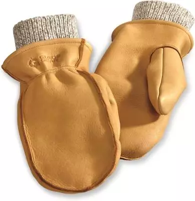 New Mens Waterproof Genuine Deerskin Leather Mittens Lined W/ Wool Liner Beige • $77.50