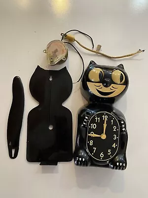 Vintage 1950s Electric Kit Kat Cat Klock Clock Allied Mfg Felix GLOWS. Complete. • $102