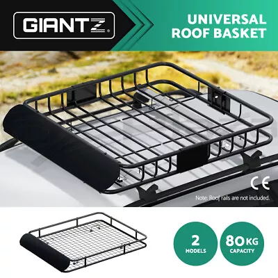 Giantz Universal Roof Rack Basket Car Luggage Cargo Carrier Steel 111/123/160cm • $119.95