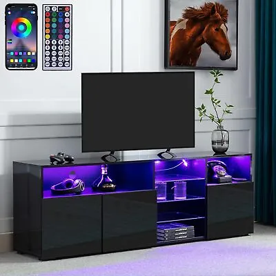 63/79  Modern High Glossy LED TV StandEntertainment Center Cabinet For 70/85 T • $170.99